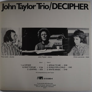 john TAYLOR TRIO - Decipher