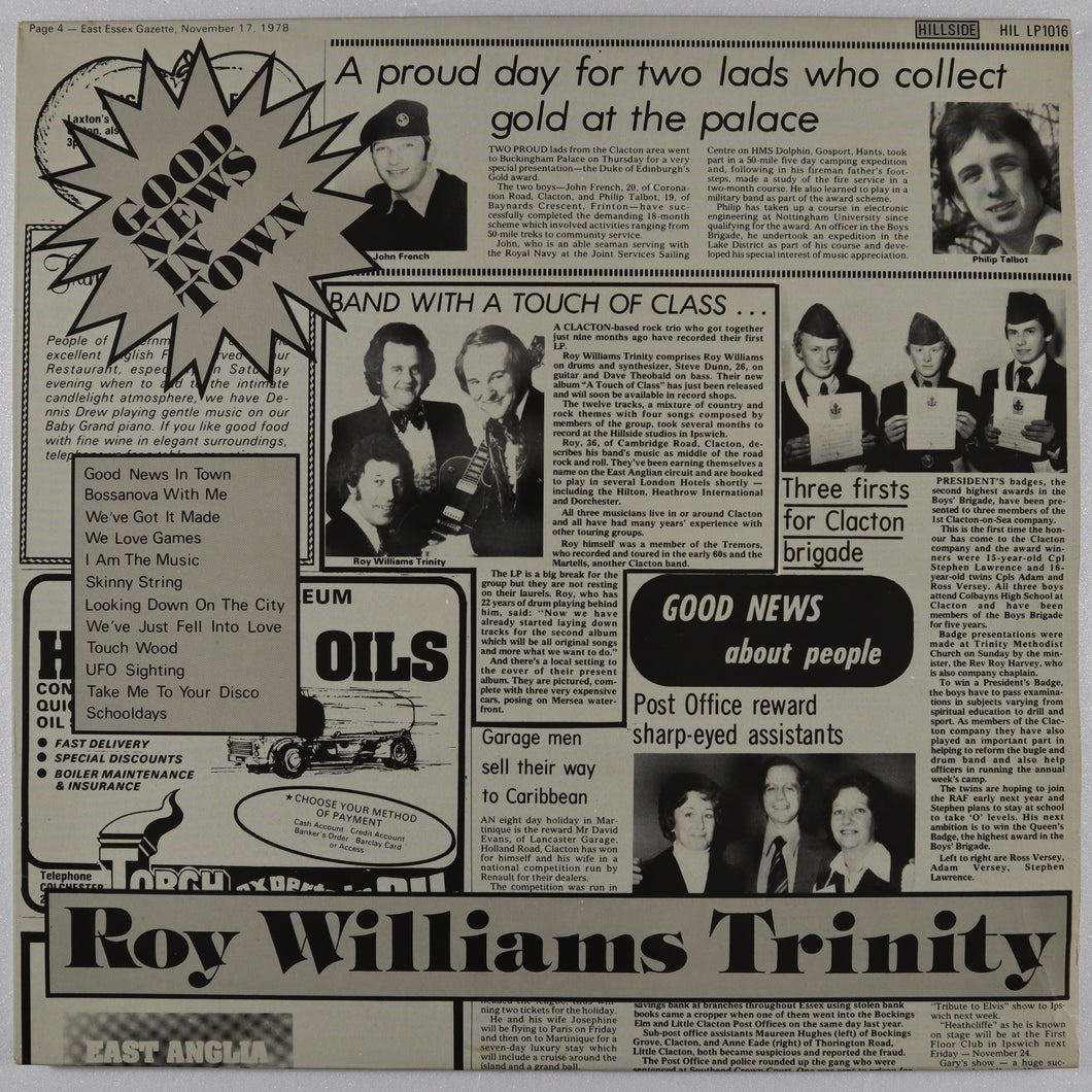 WILLIAMS roy TRINITY – Good news in town